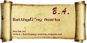 Batthyány Avarka névjegykártya